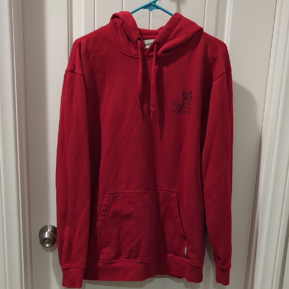 Vans Classic Men's Red Hoodie With Black Logo/Print